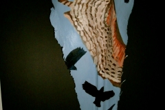 Aviary #9 soaring birds aloft and painted on queen palm