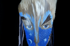 Head of State #9 night sky in blue and silver help create face painted on queen palm