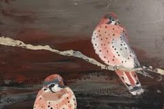 Tweet #19 a pair of plumb birds with black speckles on their bust and white breasts